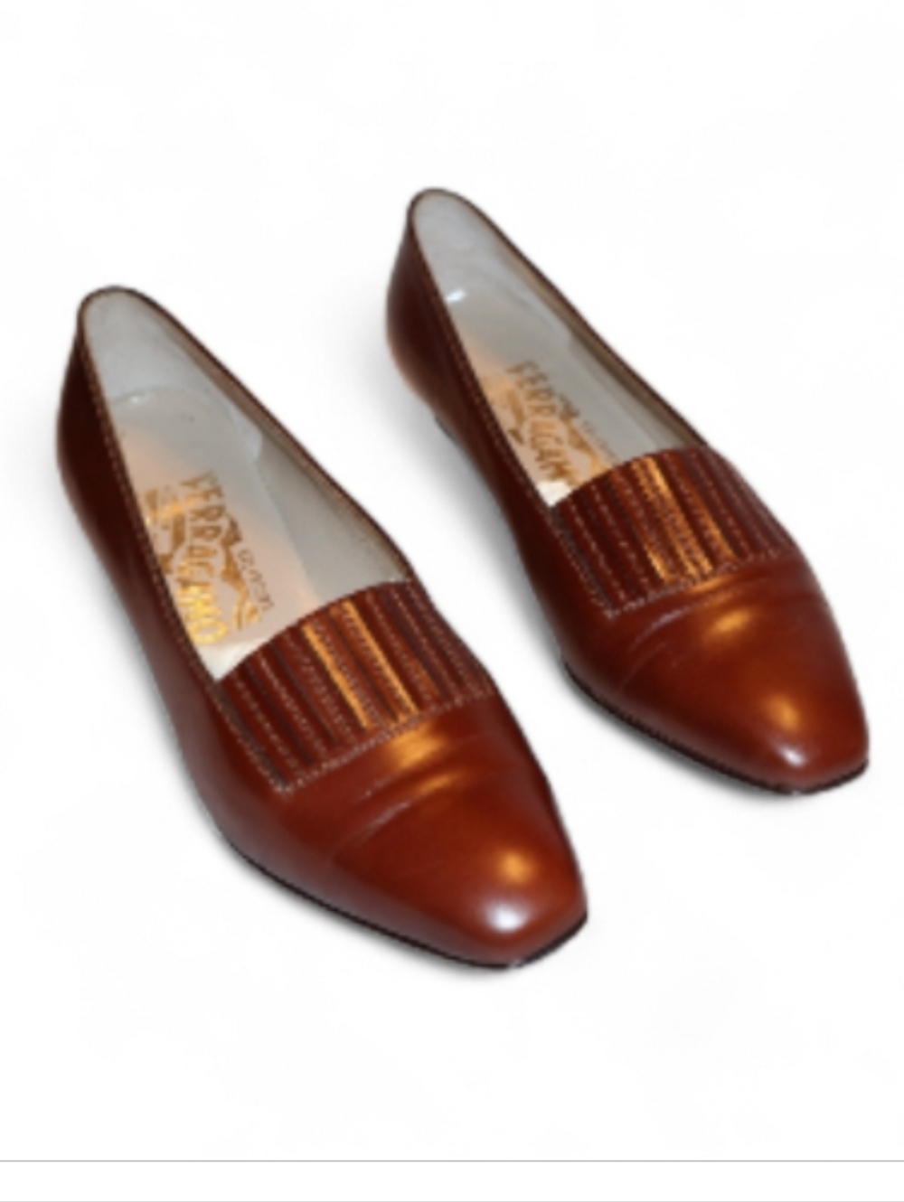Salvatore Ferragamo brown leather Flats Size 4.5 B